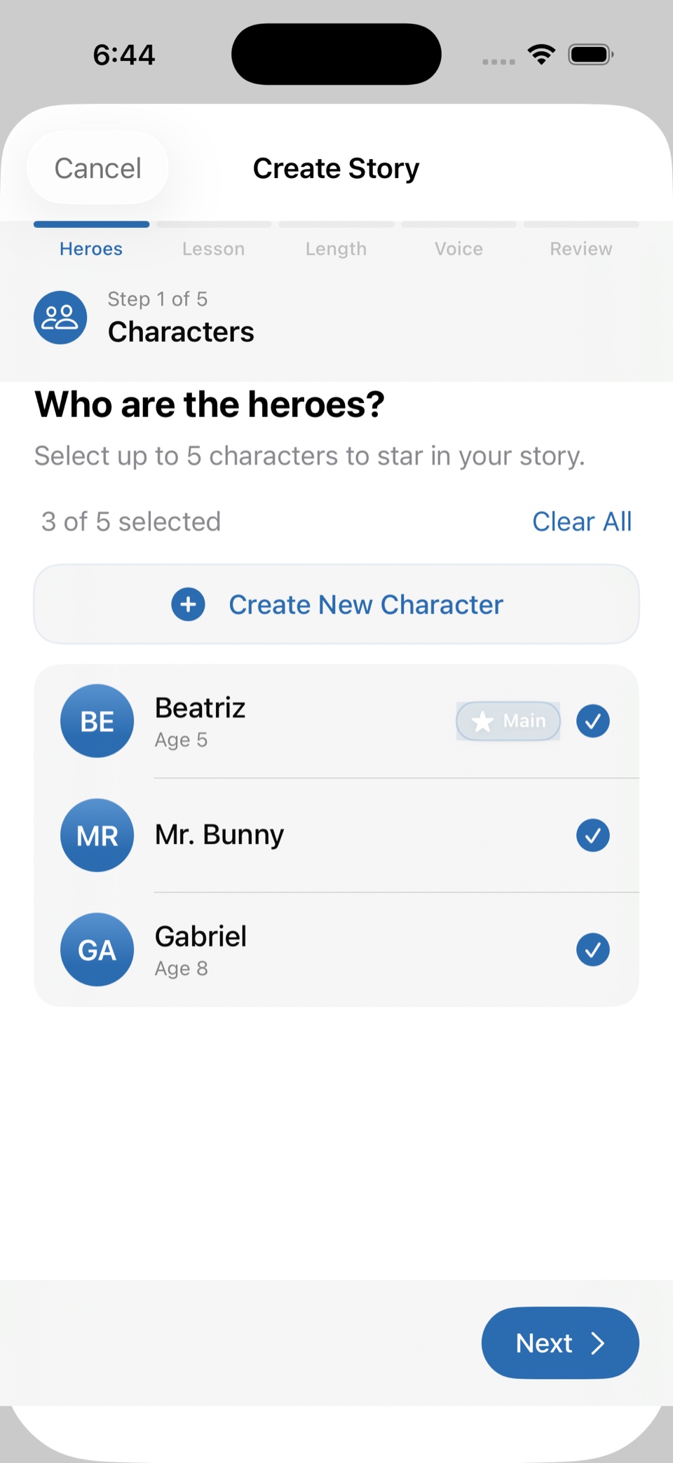 Picking your child and their real characters as the heroes of the story